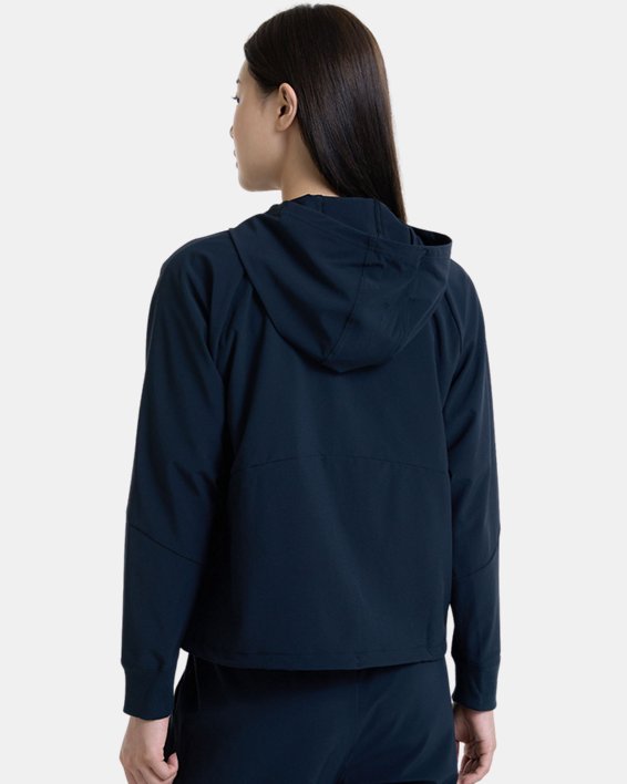 Women's UA Woven Full-Zip Jacket in Black image number 1